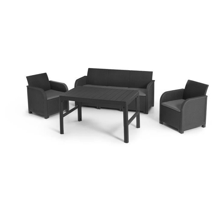 Salon de jardin - en résine aspect rotin tressé - Allibert by KETER