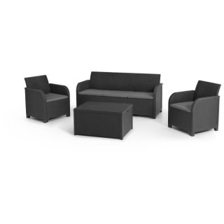 Salon de jardin - en résine imitation rotin tressé - Allibert by KET