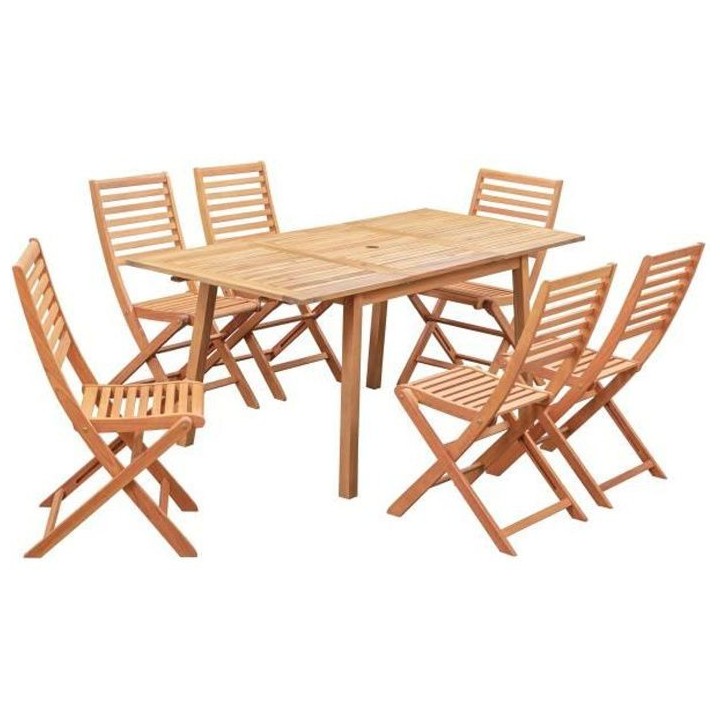 Ensemble repas de jardin 4-6 personnes - Eucalyptus FSC - Table extens