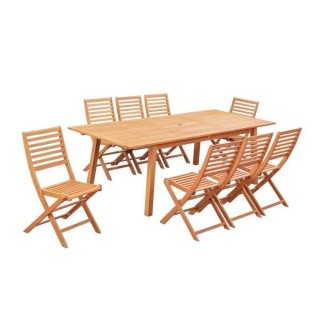Ensemble repas de jardin extensible 6 a 8 personnes - table 180-240x10