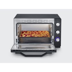 SEVERIN TO 2073 Four posable XXL a Chaleur Tournante 60 L avec pierre a pizza et tournebroche, 2 200 W, Minuteur 120 min, Noir/I