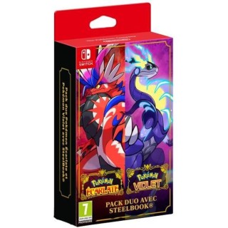 Pack Duo Pokémon Écarlate et Pokémon Violet avec Steelbook - Jeu Ni