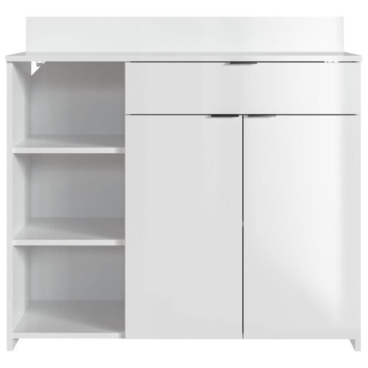 Buffet Cuisine - 2 portes + 1 tiroir - Mélaminé blanc - L 100 x P 42