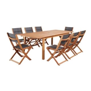 Ensemble repas de jardin 6 a 8 personnes - Table extensible 180/240 x