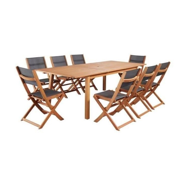 Ensemble repas de jardin 6 a 8 personnes - Table extensible 180/240 x
