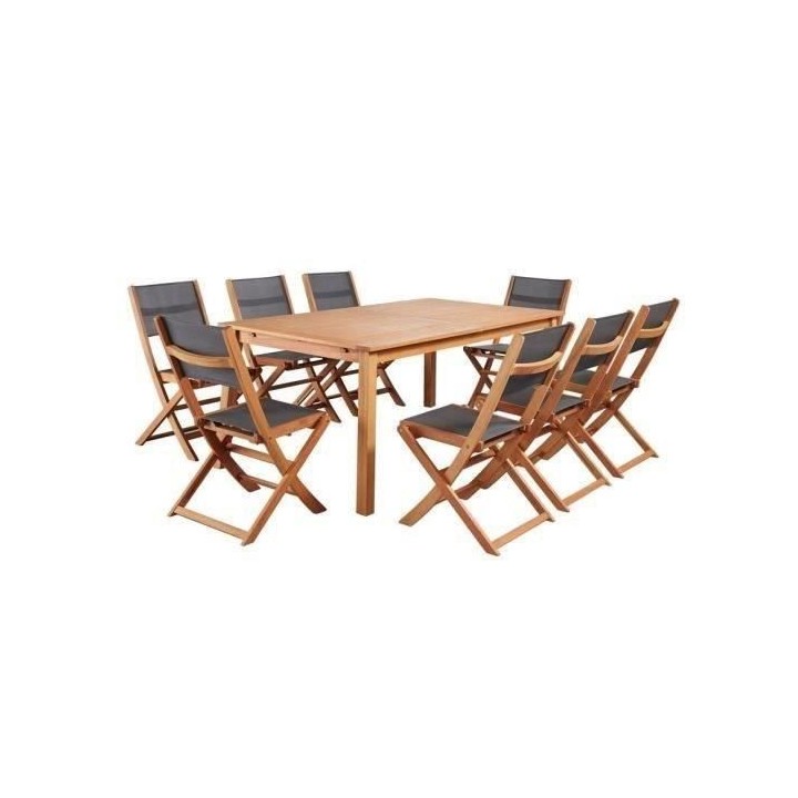 Ensemble repas de jardin 6 a 8 personnes - Table extensible 180/240 x
