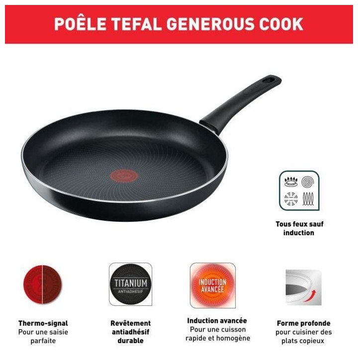 Tefal C2789602 Batterie de cuisine 6 pieces, Casserole, Poele, Sauteus