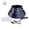 TEFAL L1579102 Ingenio Easy Cook N Clean Batterie de cuisine 10 pieces, anti ashésif, tous feux sauf induction, fabriqué en Fr