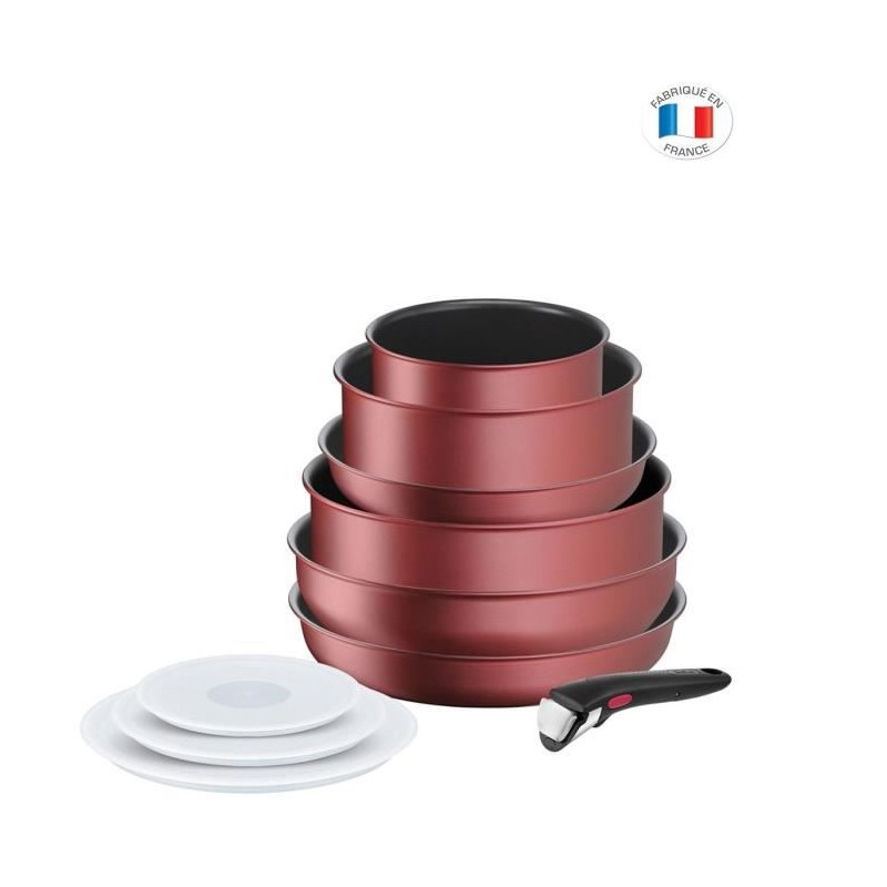 INGENIO DAILY CHEF Rouge Surprise Set 10 pieces : revetement antiadhésif, tous feux dont induction