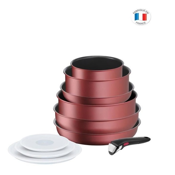 INGENIO DAILY CHEF Rouge Surprise Set 10 pieces : revetement antiadhé