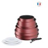 INGENIO DAILY CHEF Rouge Surprise Set 10 pieces : revetement antiadhésif, tous feux dont induction