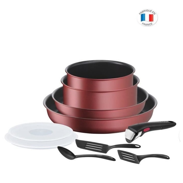TEFAL L3989502 INGENIO DAILY CHEF Rouge Surprise Set 10 pieces, revete