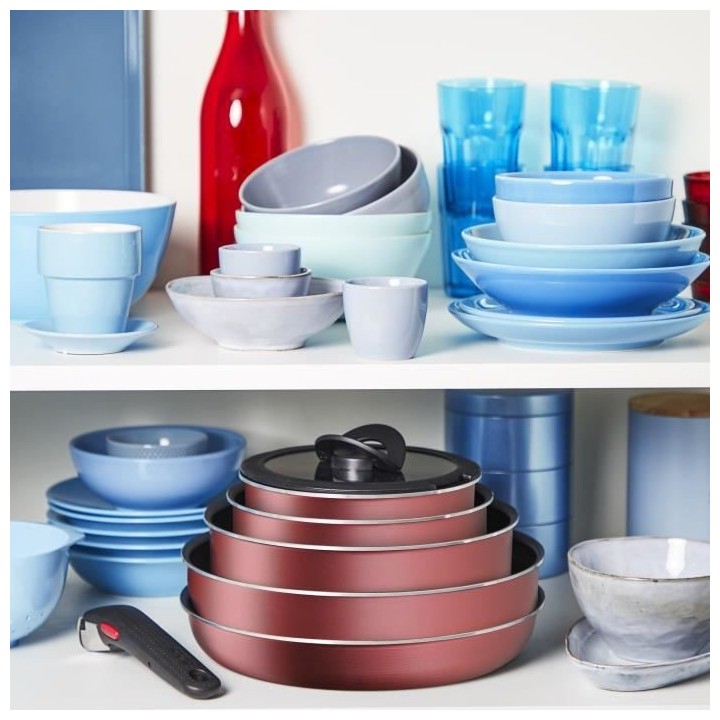 TEFAL L3989502 INGENIO DAILY CHEF Rouge Surprise Set 10 pieces, revete