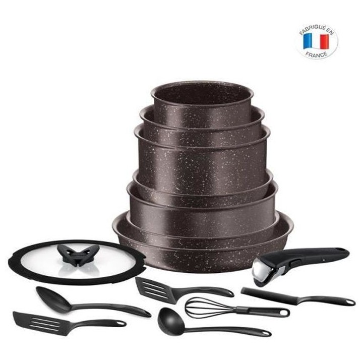 TEFAL L6789102 Ingenio extreme Batterie de cuisine 15 pieces - Marron