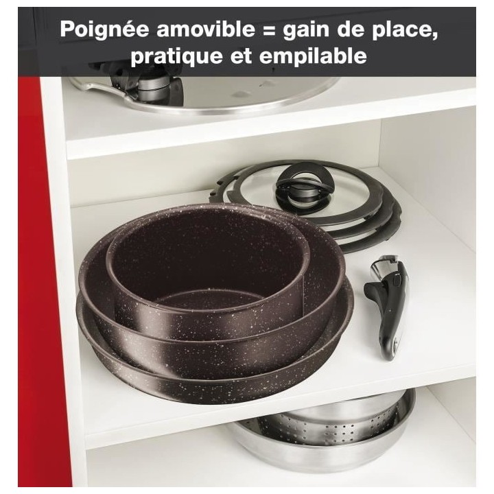 TEFAL L6789102 Ingenio extreme Batterie de cuisine 15 pieces - Marron