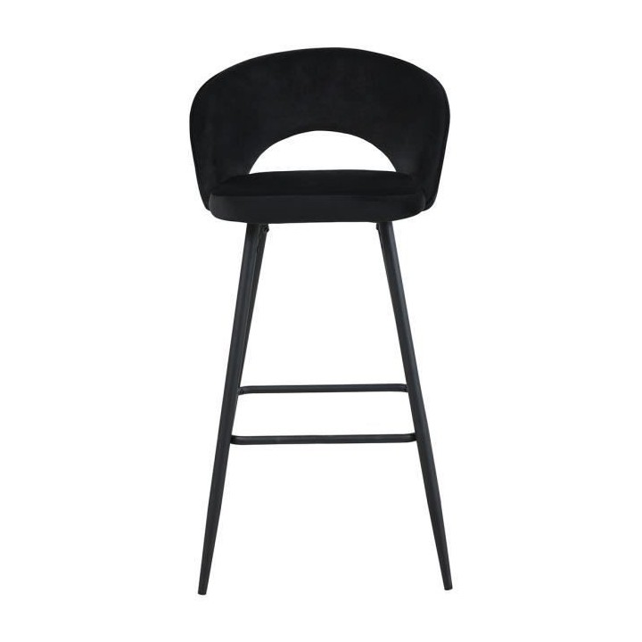 Lot de 2 tabourets de bar - Métal& Tissu en velours - 44X52X97cms - N