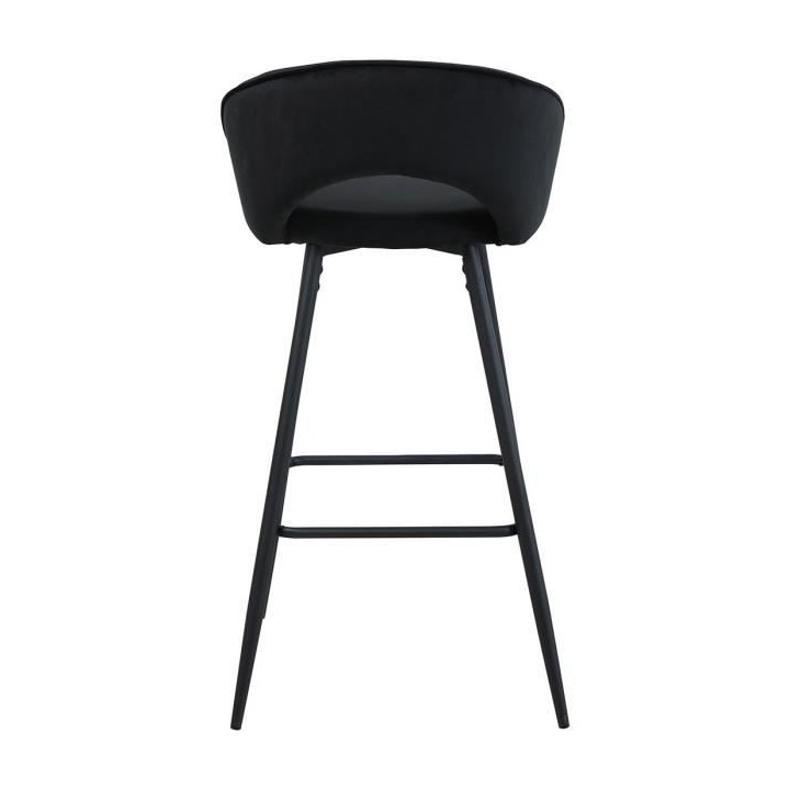 Lot de 2 tabourets de bar - Métal& Tissu en velours - 44X52X97cms - N