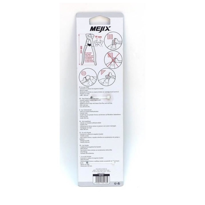 MEJIX Pince de mosaiste ouvert - 19 x 200 mm