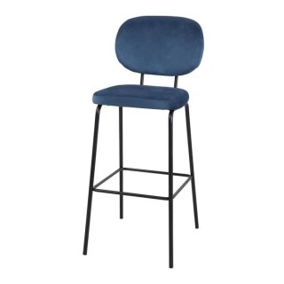 AASTORY Lot de 2 tabourets de bar - Métal et Tissu en velours - 43 x