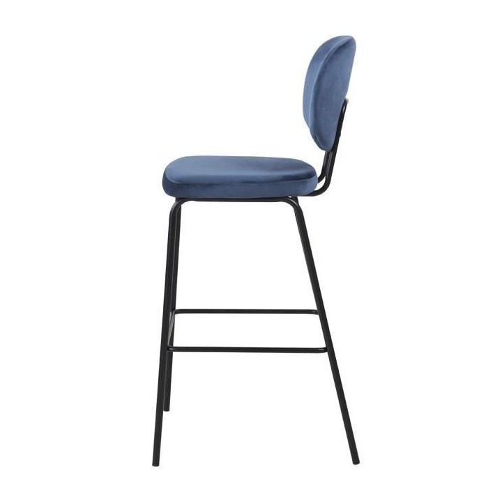AASTORY Lot de 2 tabourets de bar - Métal et Tissu en velours - 43 x