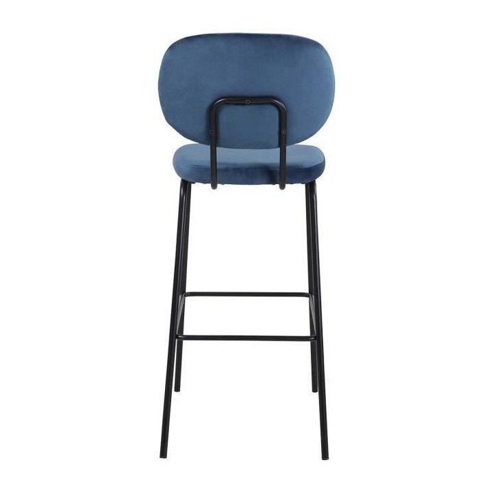 AASTORY Lot de 2 tabourets de bar - Métal et Tissu en velours - 43 x