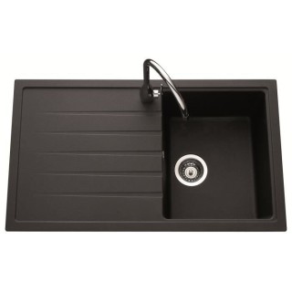 EWI Evier cuisine a encastrer 1 bac + 1 égouttoir Topaze - Granit - 8