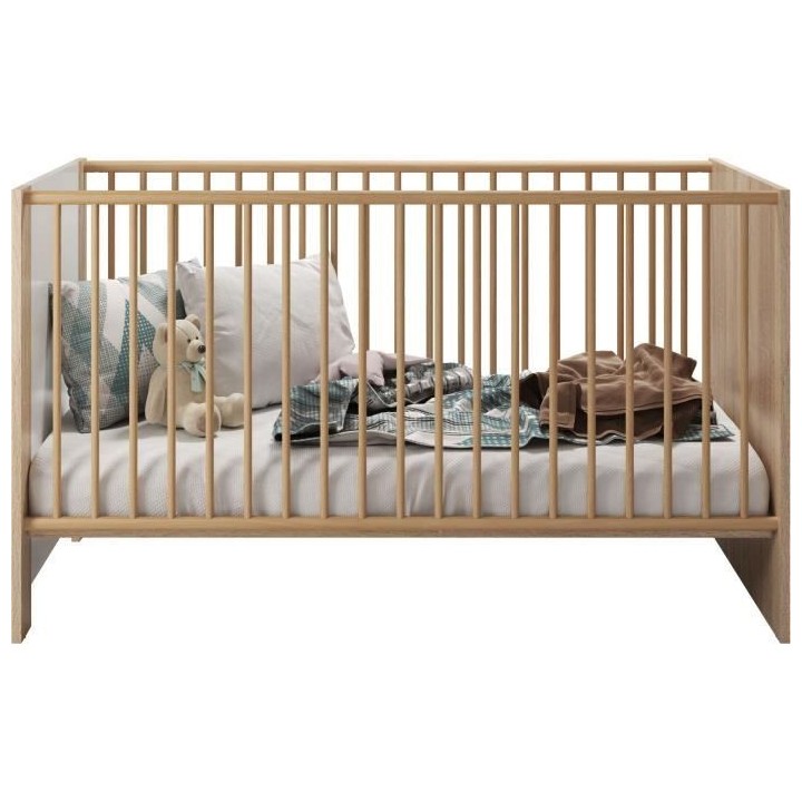 Chambre bébé trio PIA - Lit 70x140 cm + Commode a langer 2 portes +