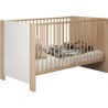 Chambre bébé duo PIA - Lit 70x140 cm + Commode a langer 2 portes - Décor chene sonoma et blanc mat - TRENDTEAM