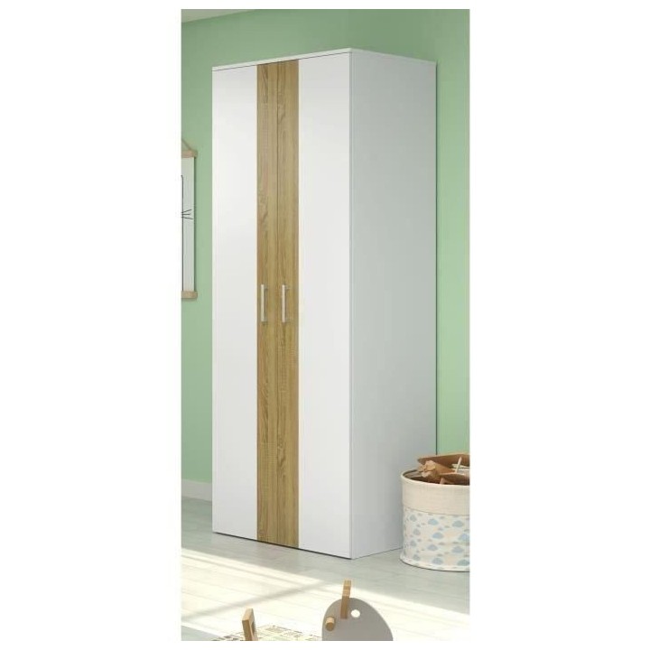 Chambre bébé Trio : Lit 70 x 140 cm + Commode a langer + Armoire 2 p