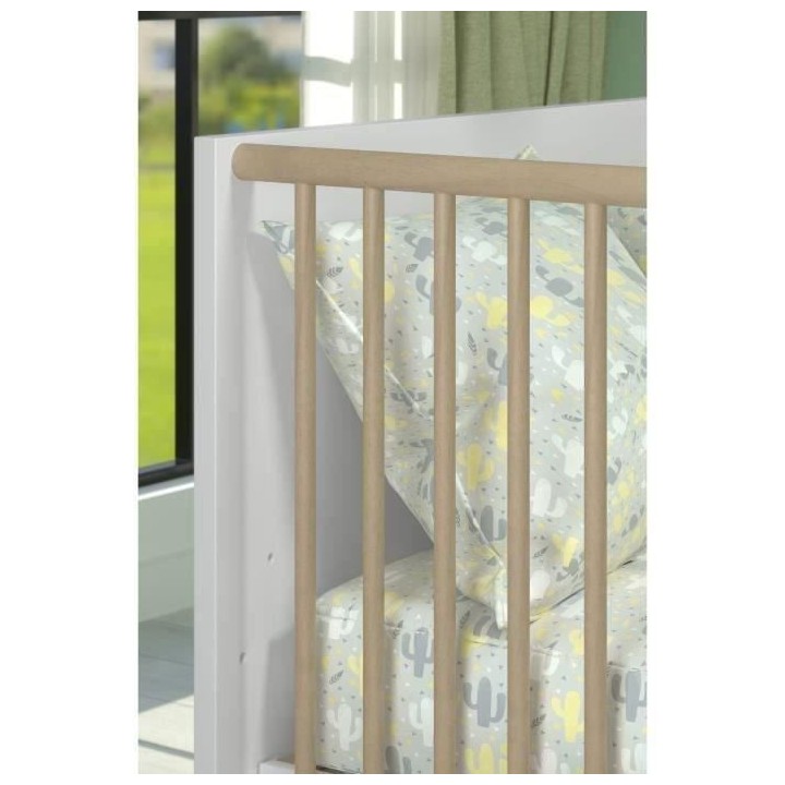 Chambre bébé Trio : Lit 70 x 140 cm + Commode a langer + Armoire 2 p