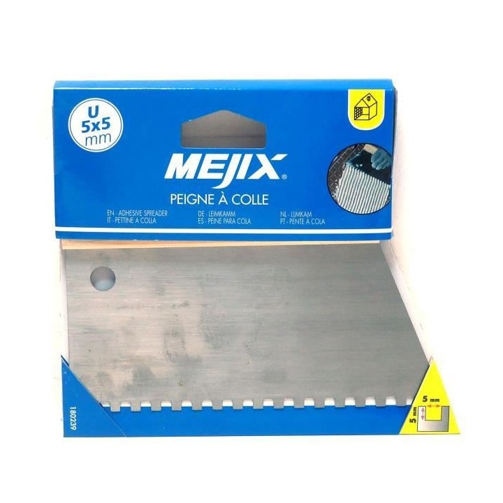 MEJIX Peigne a colle manche bois 185 mm U 5x5