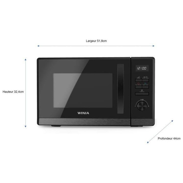Micro-ondes WINIA - WKOR-W32RBS - Noir - 32 litres - Monofonction