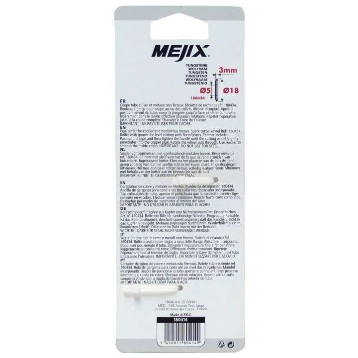 MEJIX Coupe tubes cuivre - Ø 3 a 32 mm