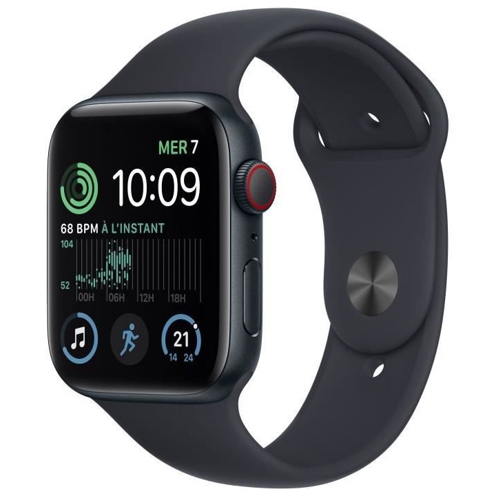 Apple Watch SE GPS (2e génération) + Cellular - 44mm - Boîtier Midn