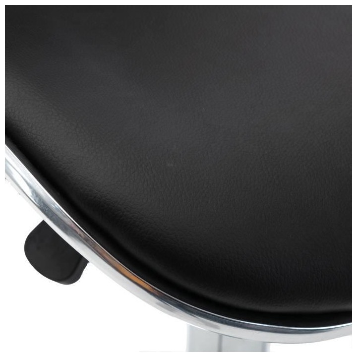 Lot de 2 tabourets de bar réglable en hauteur - Simili noir -  L 46 x