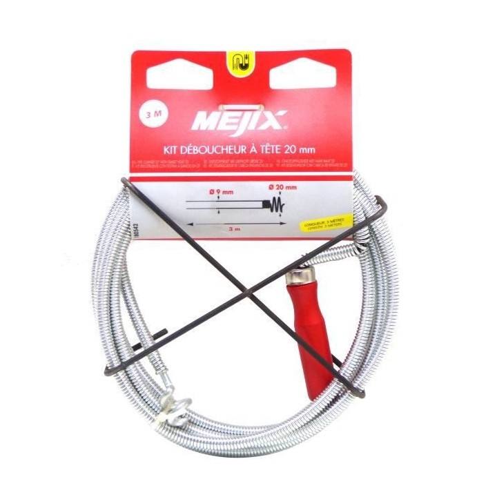 MEJIX Déboucheur canalisation 3 m Ø20 mm