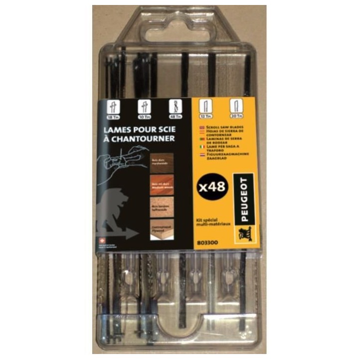 PEUGEOT Kit de 48 lames pour scie a chantourner 12-18TPI 127 mm