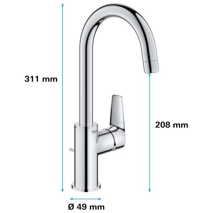 GROHE - Mitigeur monocommande Lavabo - Taille L
