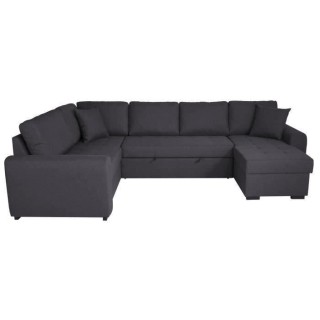 Canapé d'angle panoramique convertible réversible - Tissu Gris - L 3