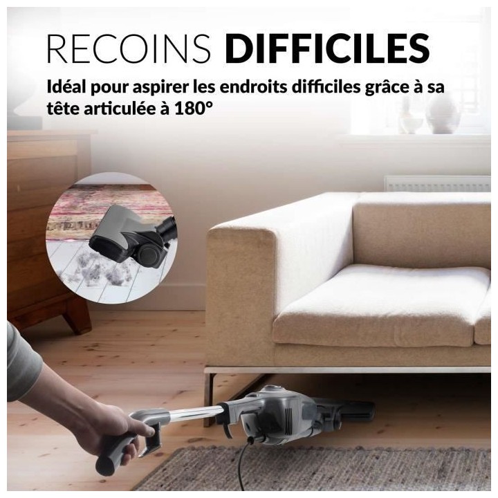 HARPER Aspirateur balai HSV11 - Sans Sac - Noir