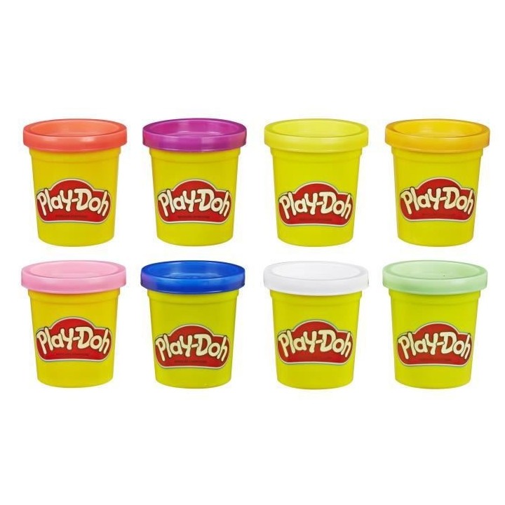 PLAY-DOH - 8 Pots de Pâte a modeler - Couleurs Arc -En -Ciel - 56 g c