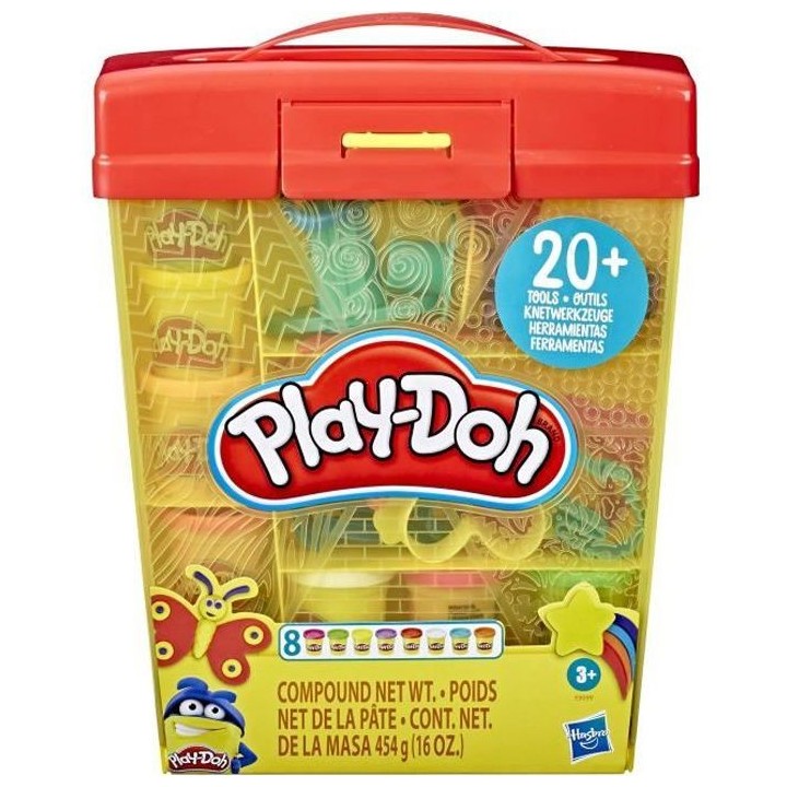 PLAY-DOH - Super boîte d'accessoires avec 8 couleurs de pâte PLAY-D