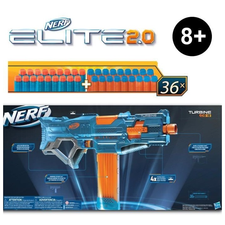 NERF - Elite 2.0 - Blaster motorisé Turbine CS -18 - 36 fléchettes N