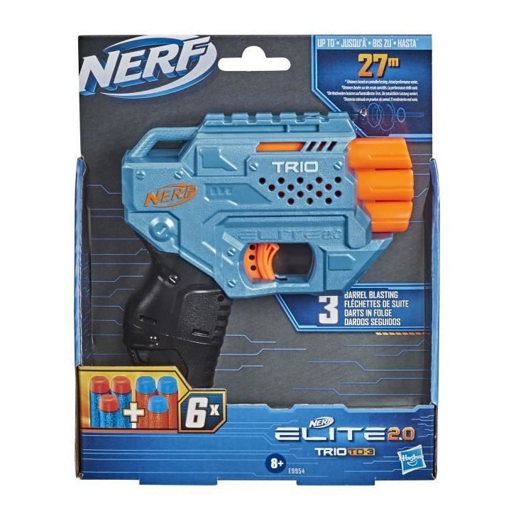 NERF - Elite 2.0 - Blaster Trio SD -3 inclut 6 fléchettes officielles