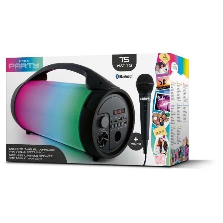 BIGBEN Enceinte Bluetooth PARTYBTPRO - USB SD AUX IN - 38 CM + MICRO F