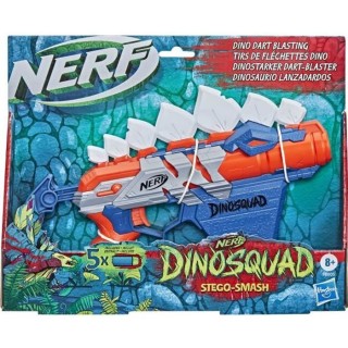 NERF - DinoSquad - Blaster Stegosmash - rangement 4 fléchettes - 5 fl