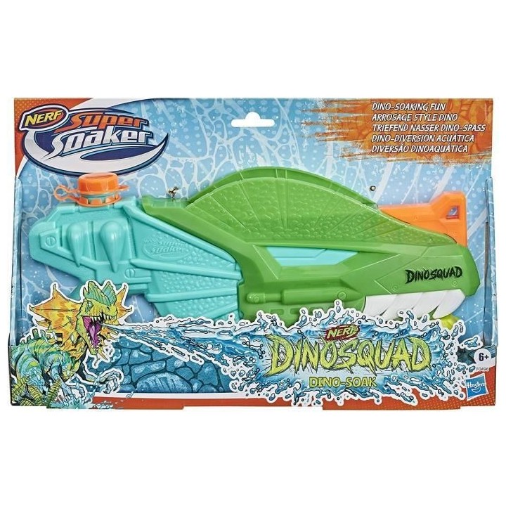 NERF SUPER SOAKER - DinoSquad - Blaster a eau Dino -Soak a pompe - jeu