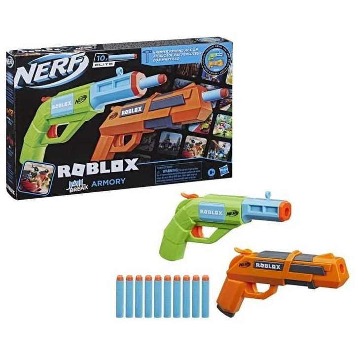 NERF - Roblox Jailbreak : Armory - inclut 2 Blasters - 10 fléchett