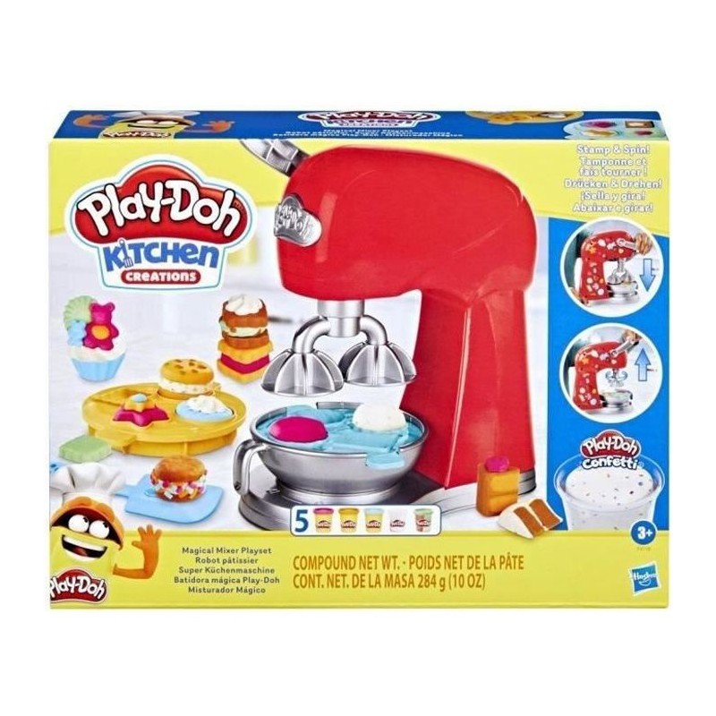 Play-Doh Kitchen Creations, Robot pâtissier, jouet de pâte a modeler avec accessoires de cuisine factices