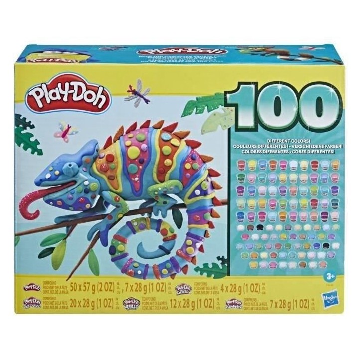 Play-Doh Wow Coffret 100 pots de couleurs - Playdoh classique